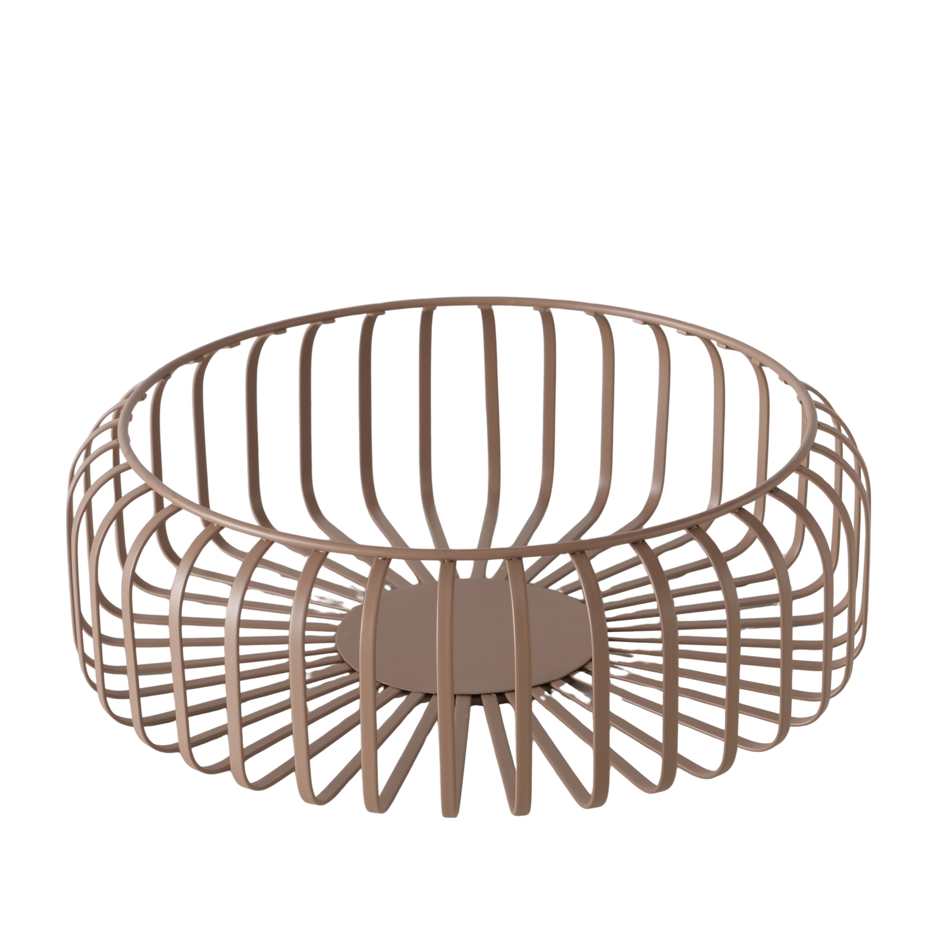 Dekoschale Celine aus Metall, Braun, Ø 27,5 cm - Lito