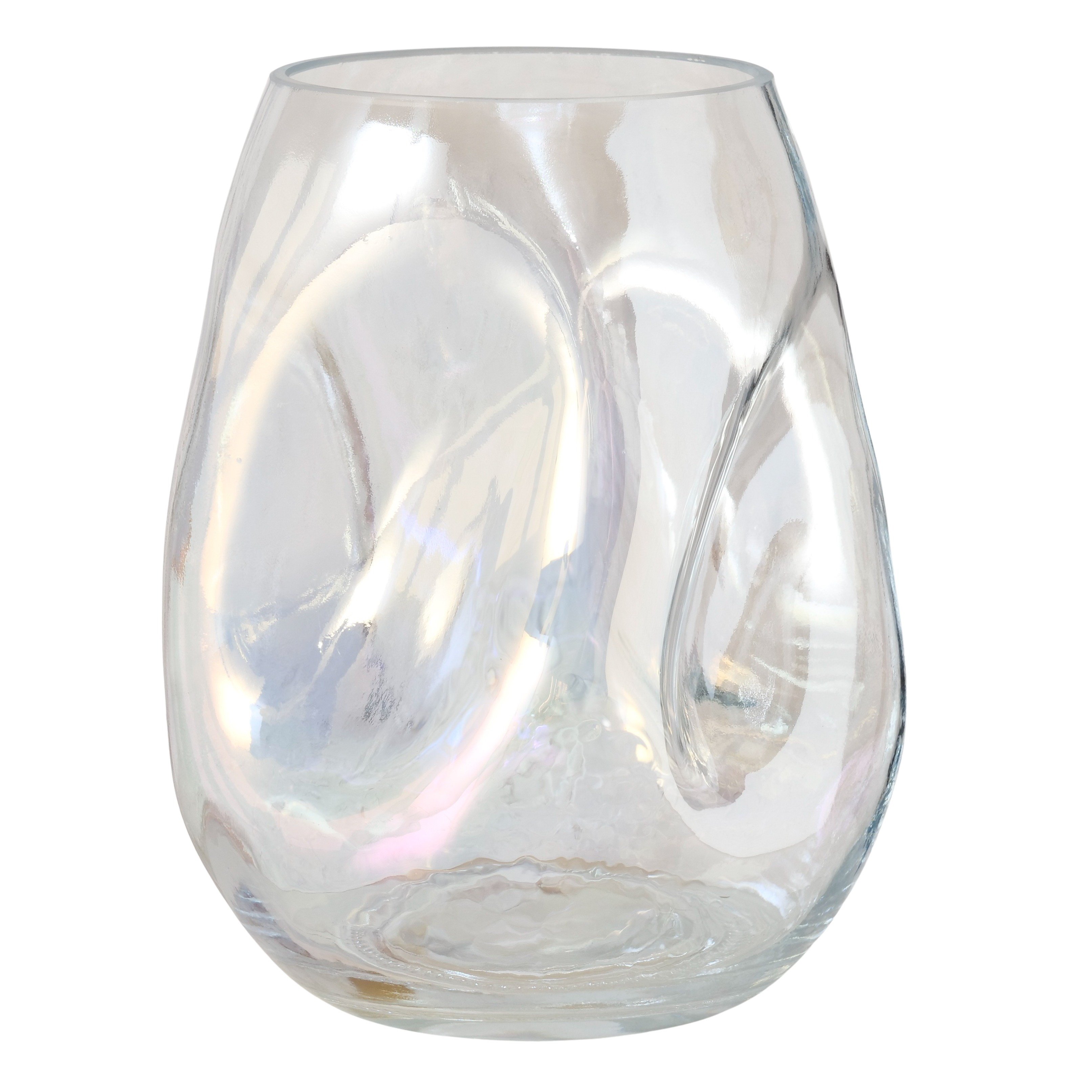 Boltze Glasvase – Moderne Deko‑Vase mit schimmerndem Iris‑Effekt