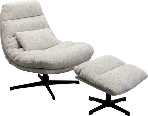 Drehsessel mit Hocker creme - KARE Columbia