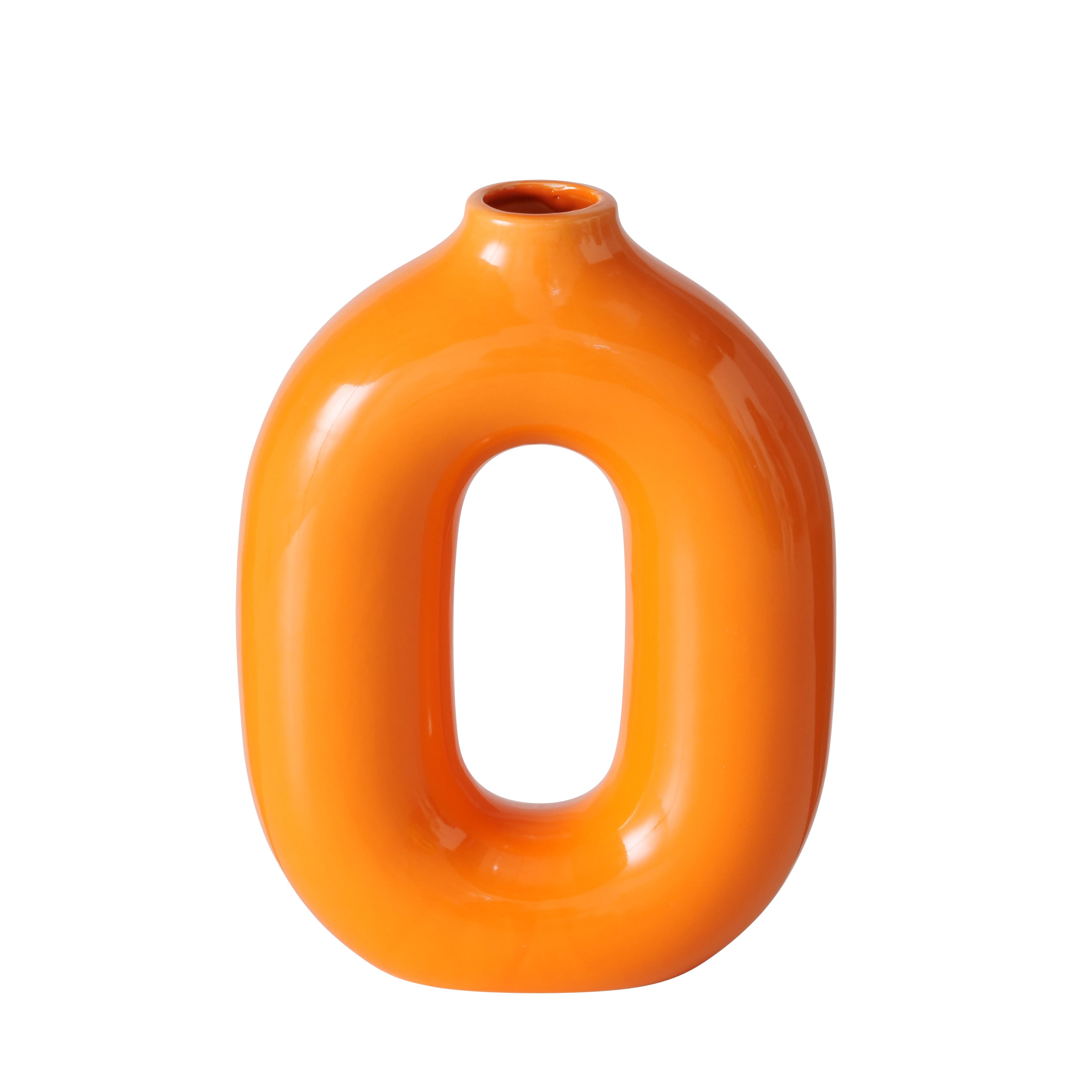 Boltze Glasvase – Moderne Design‑Vase in Orange mit organischer Form