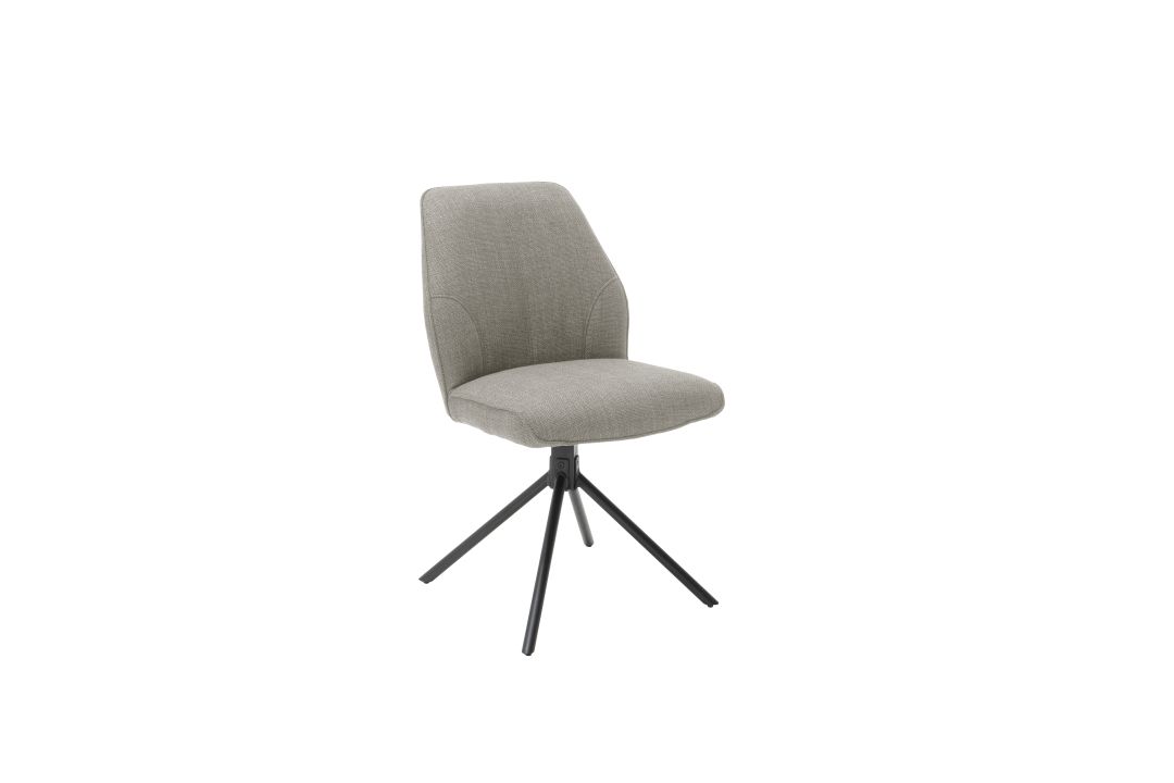 4 Fuß Stuhl Webstoff cappuccino mit Keder - 180 Grad drehbar, mit Autoreturn - MCA furniture Pemba