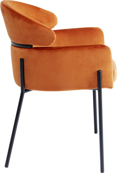 Armlehnstuhl orange - KARE Alexia Velvet Orange