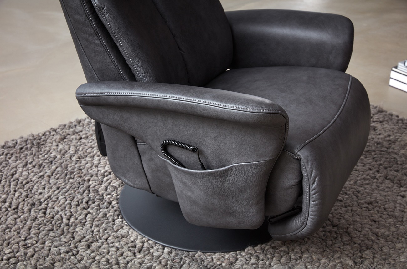 Himolla Relax-Sessel EASY SWING - echt Leder 24 Longru Zinn - Ausführung L