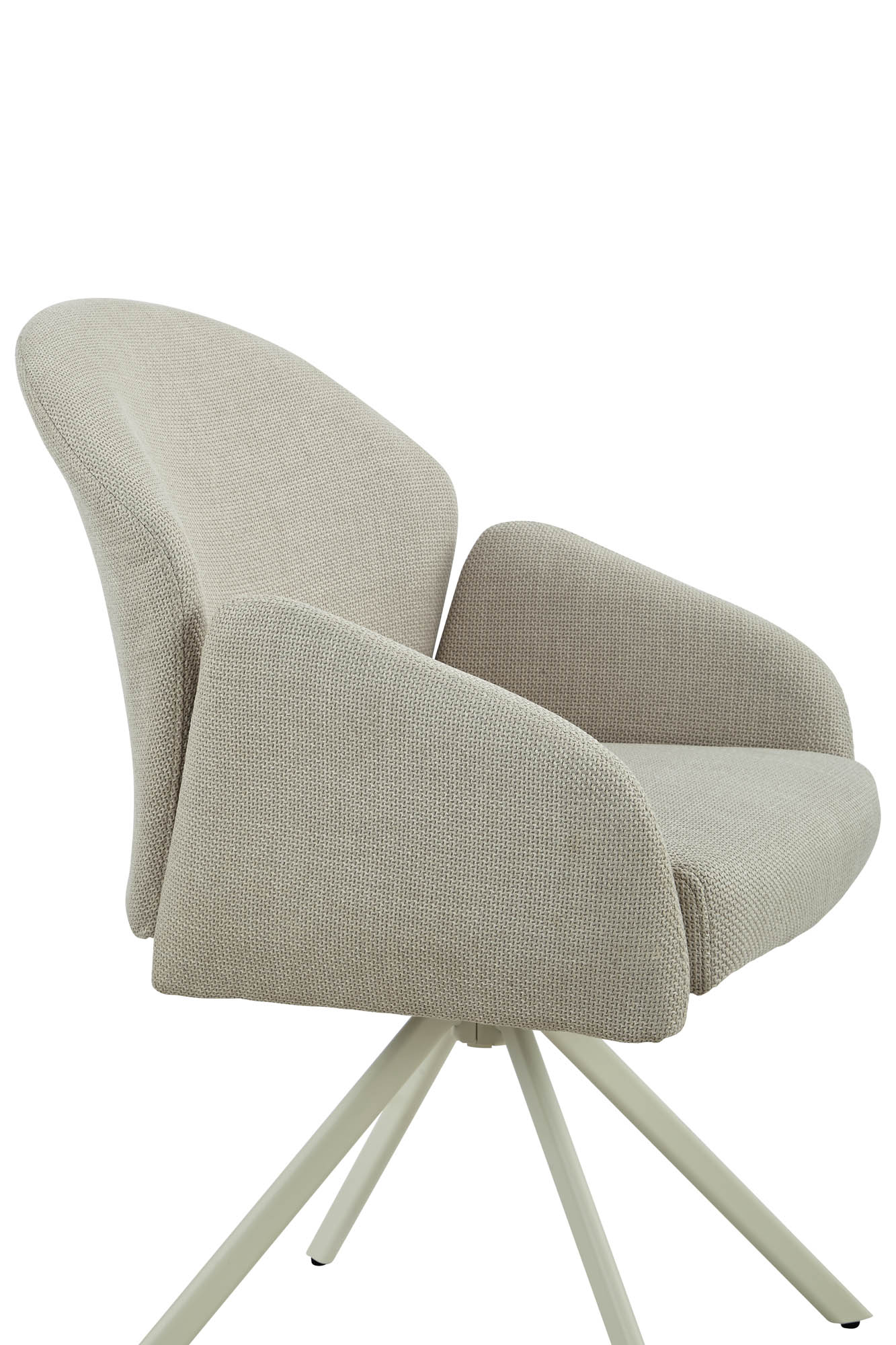 Armlehnstuhl beige -  360° drehbar - mit Komfortrücken Swing Back -  Hedda