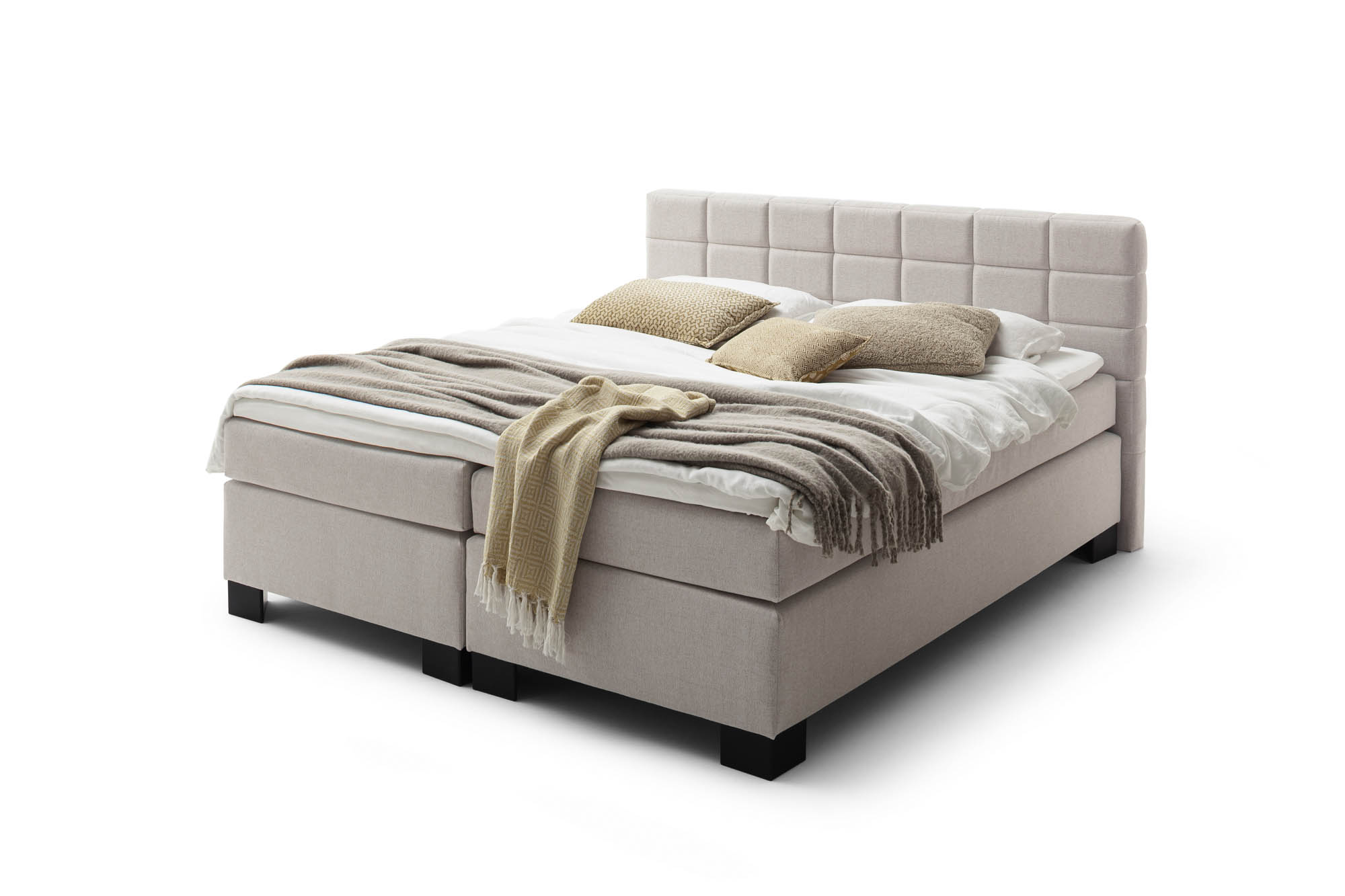 Boxspringbett 180 x 200 cm mit Bonellfederkern Matratze H2 -  Shell