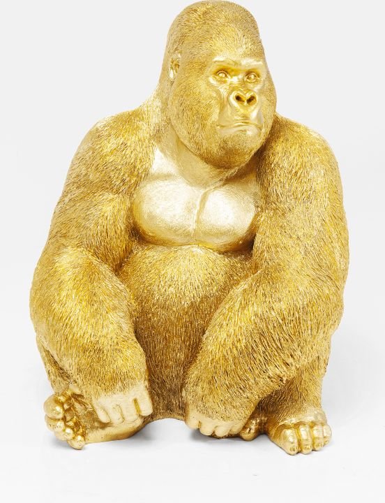 KARE Skulptur Gorilla Side Medium gold 38,5 cm