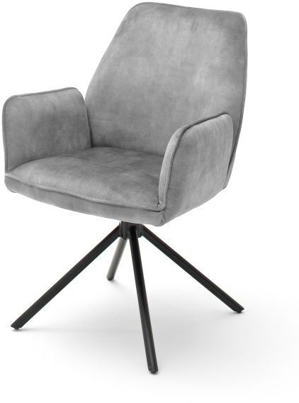 MCA furniture 4 Fuß Stuhl mit Armlehne drehbar Ottawa grau