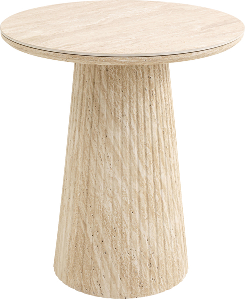 Beistelltisch greige - Ø 50 cm - KARE Alma Travertin