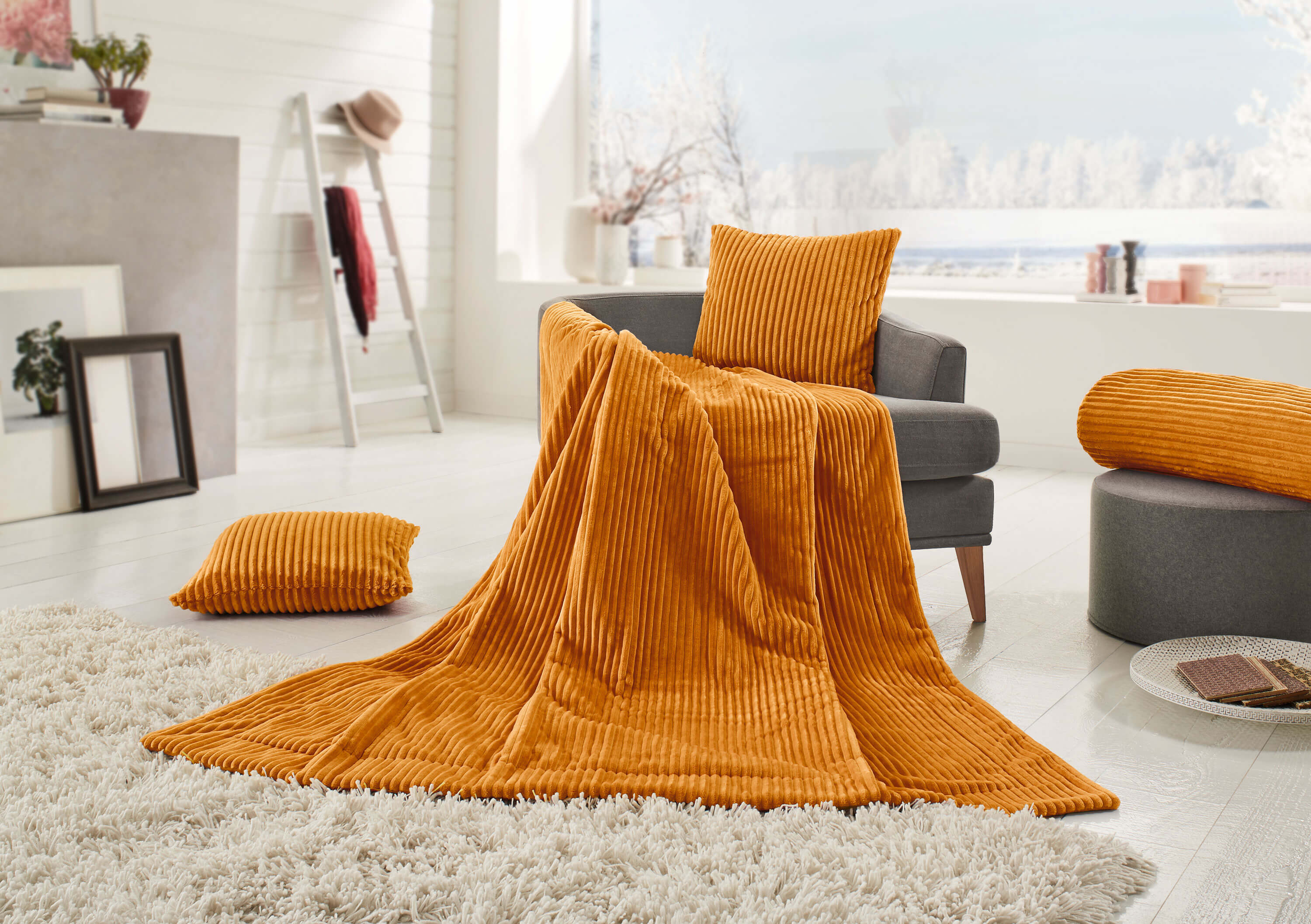 Gözze Kissen Cord senf 50 x 50 cm