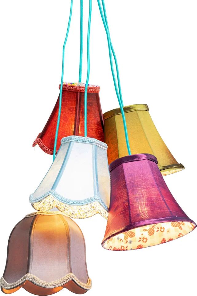 KARE Hängeleuchte Mehrfarbig - Eisen / Kunstseide - Saloon Flowers 5