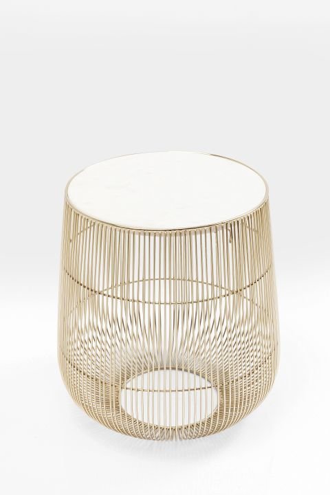 KARE Beistelltisch Beam weiß gold Ø 32 cm