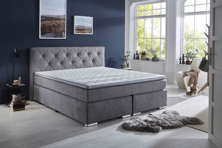 Sun Garden Boxspringbett Baker grau 180 x 200