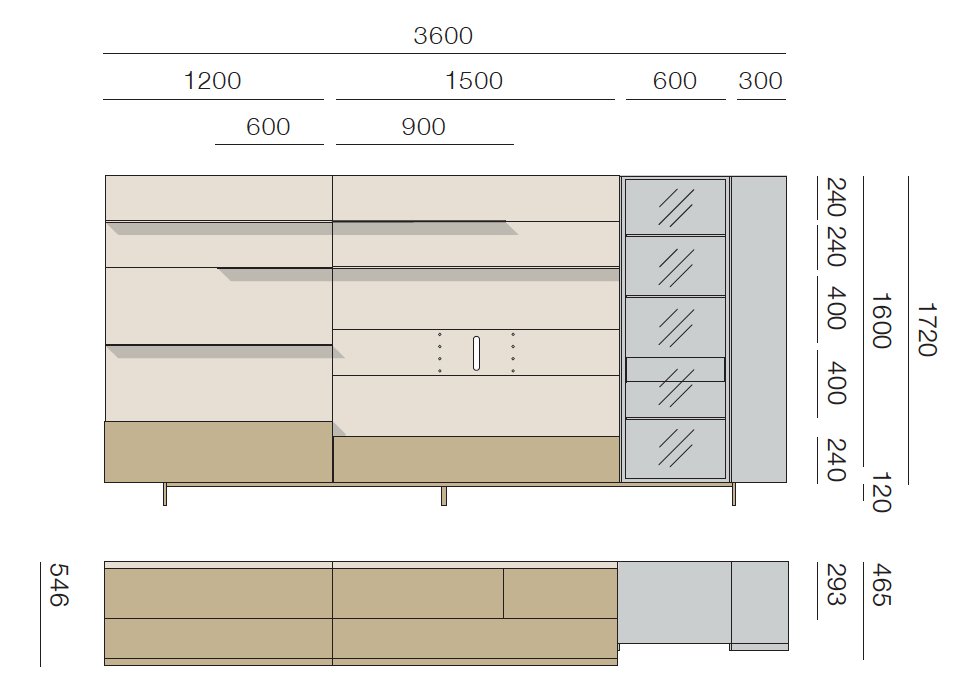 San Giacomo Wohnwand L5C42 Lampo