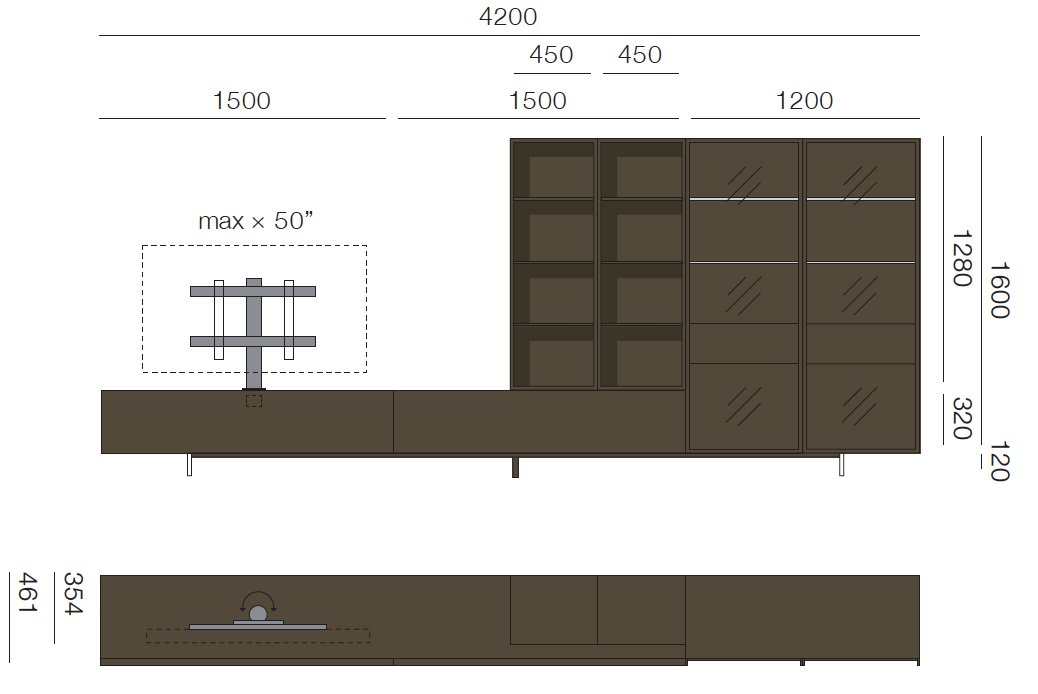 San Giacomo Wohnwand L5C43 Lampo