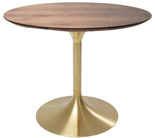 Tisch braun - Ø 90 cm - KARE Invitation Set Walnuss Brass