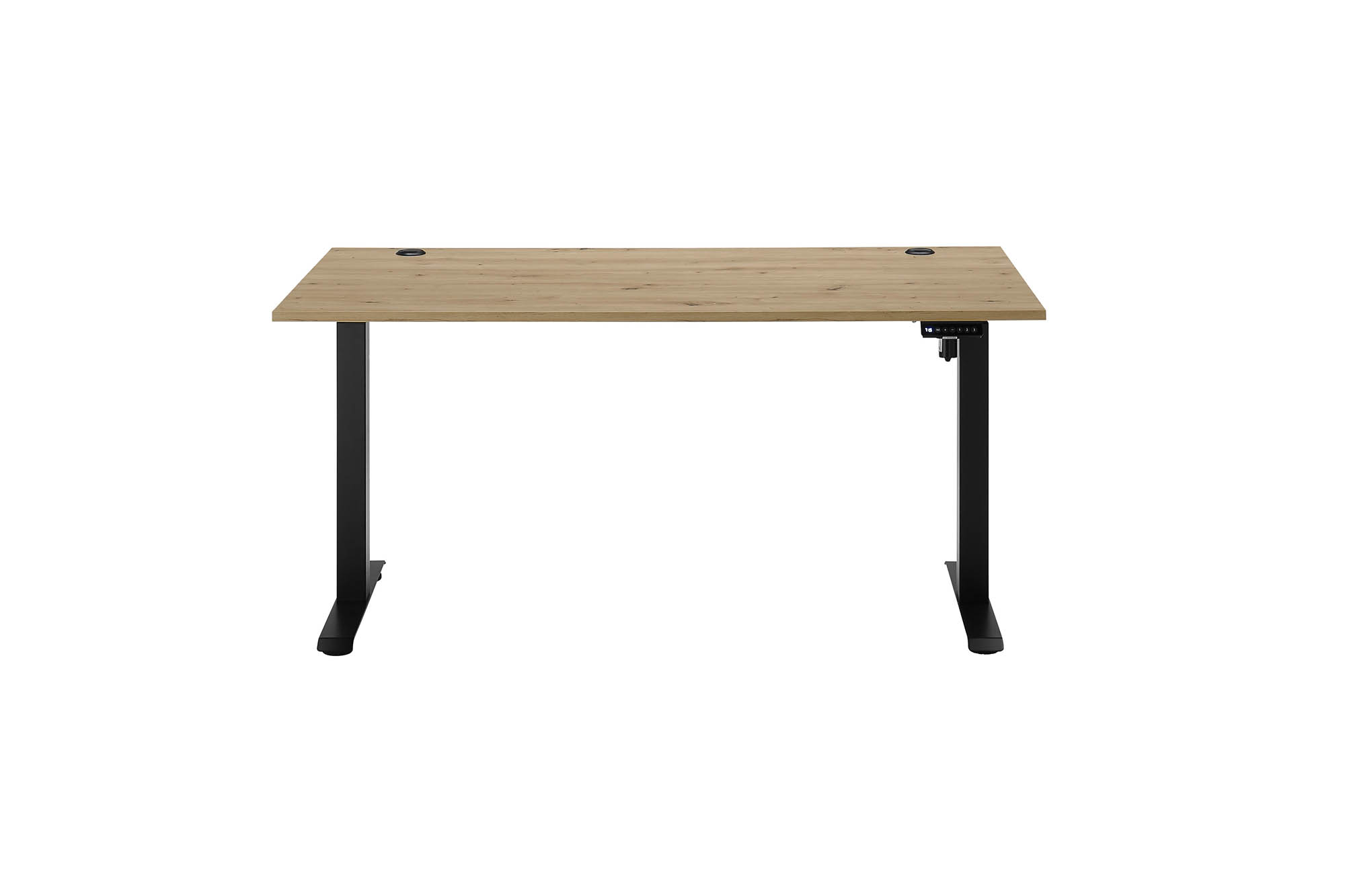 Schreibtisch elektrisch höhenverstellbar Artisan Eiche Metallgestell schwarz - ca. 160 x 74-117 x 77 cm - Bega Consult Bethany