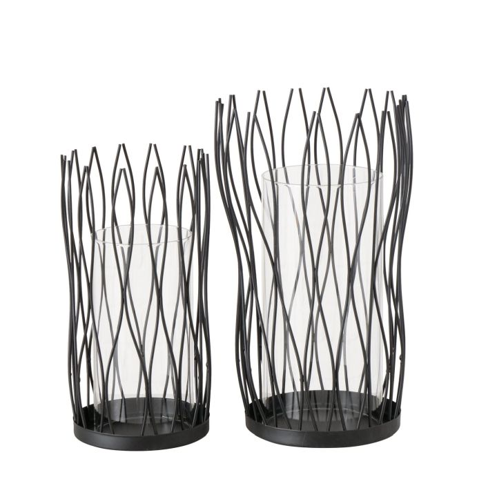 Boltze Windlicht Lario schwarz H 30 cm