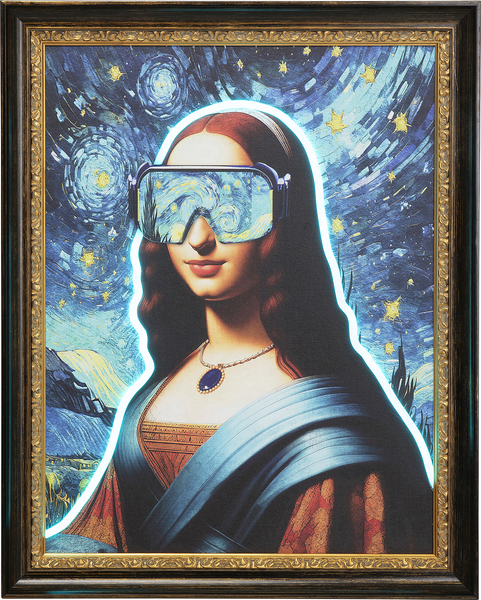 Gerahmtes Bild mehrfarbig - 80 x 100 cm - KARE LED Art Lady