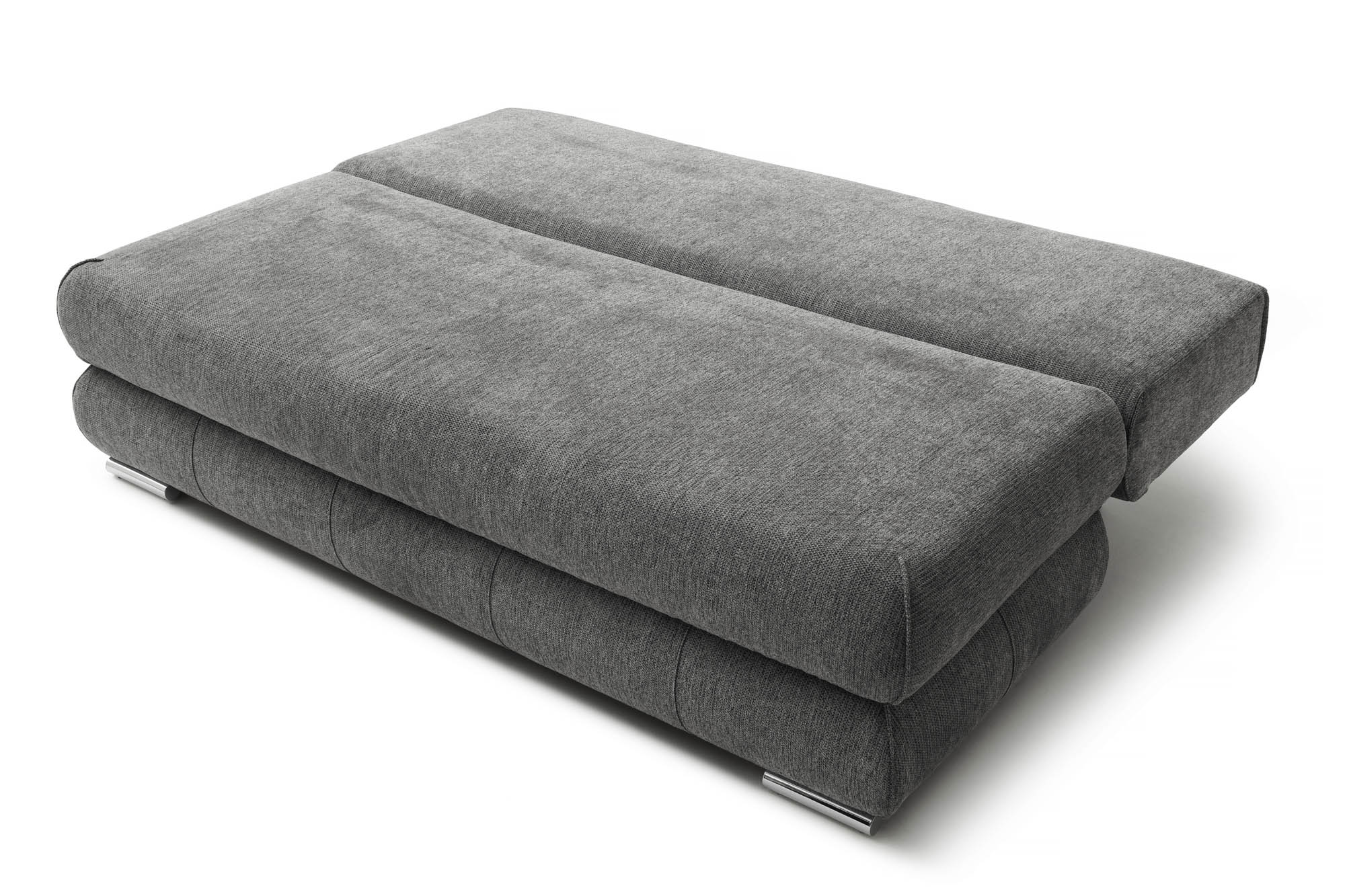 Schlafsofa silber mit Bettkasten und Schlaffunktion - inkl. 2 Rückenkissen und 2 Armlehnkissen - Bochum