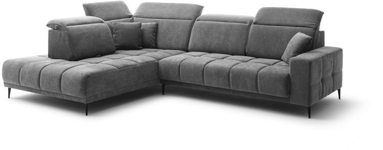 Wohnlandschaft Livorno Umbauecke rechts Stoff grau 317 x 230 cm