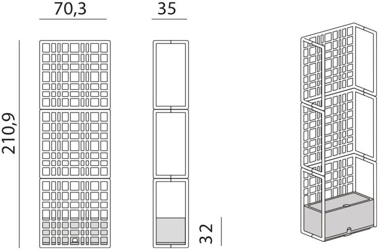 Nardi Raumtrenner Sipario 3 braun 70,3x210,9 cm 