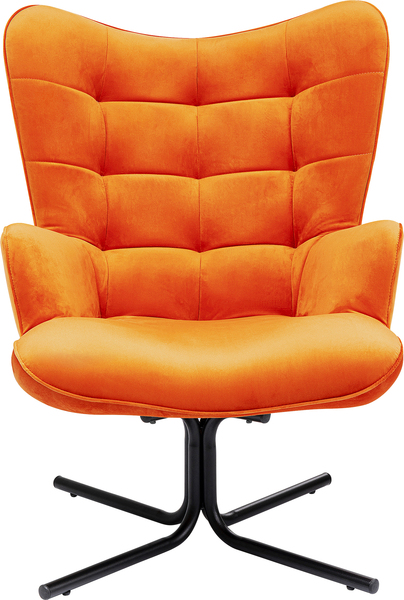Drehsessel orange - KARE Oscar Velvet Orange