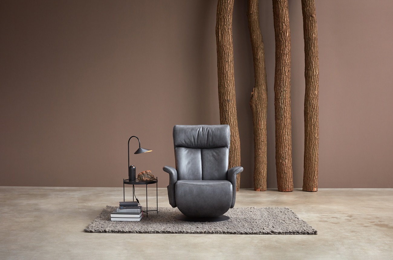 Himolla Relax-Sessel EASY SWING - echt Leder 24 Longru Zinn - Ausführung L