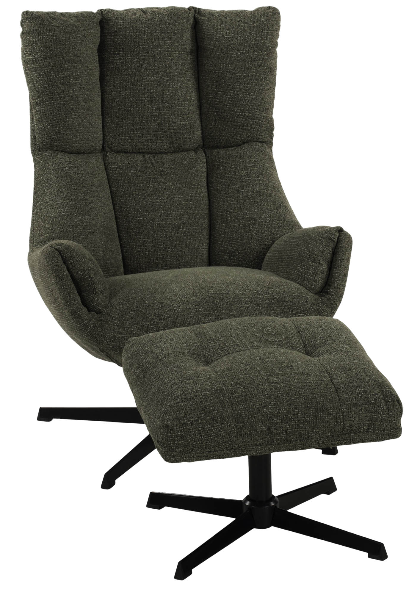 Relaxsessel waldgrün - inklusive Hocker, 360° drehbar -  Prestwick