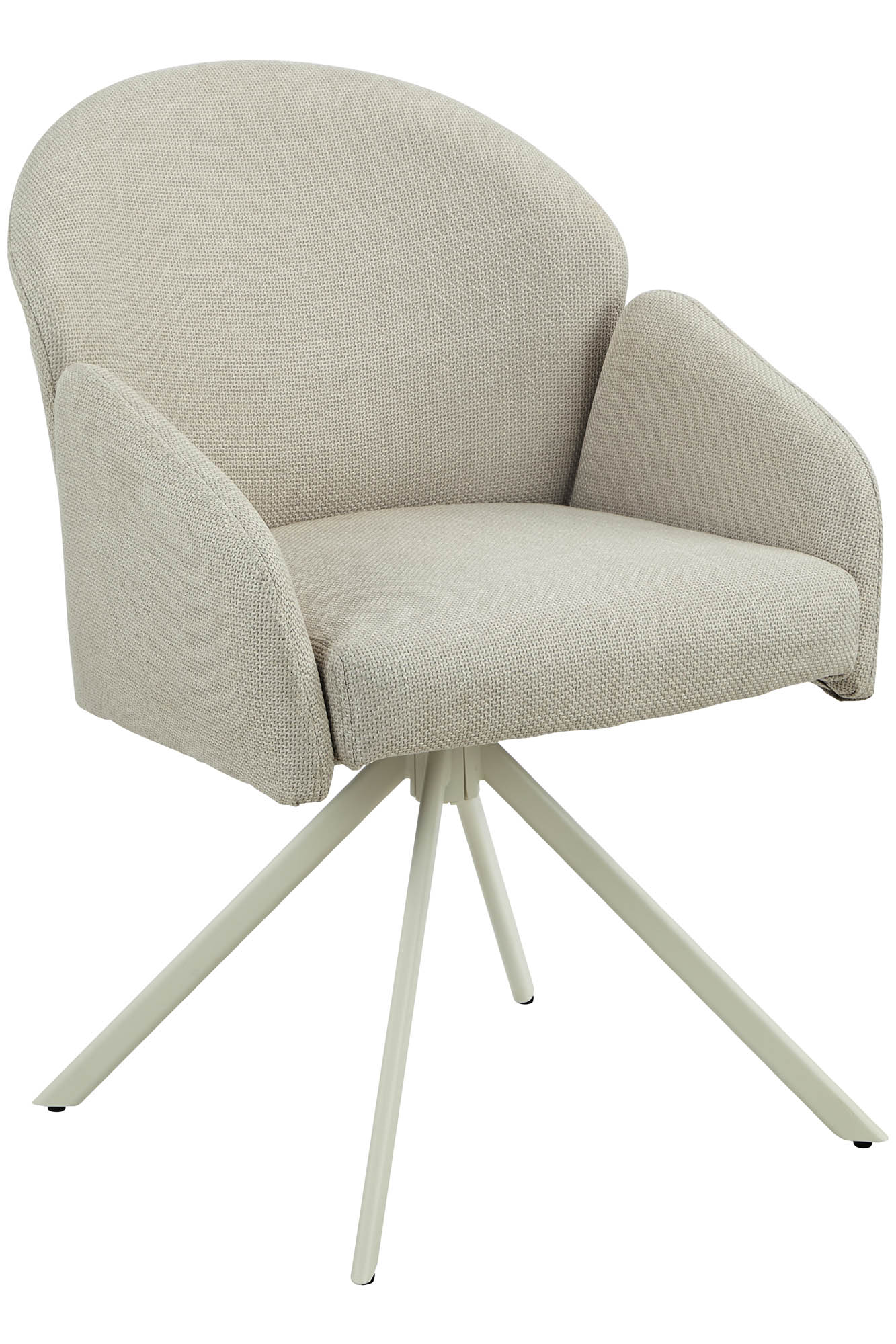Armlehnstuhl beige -  360° drehbar - mit Komfortrücken Swing Back -  Hedda