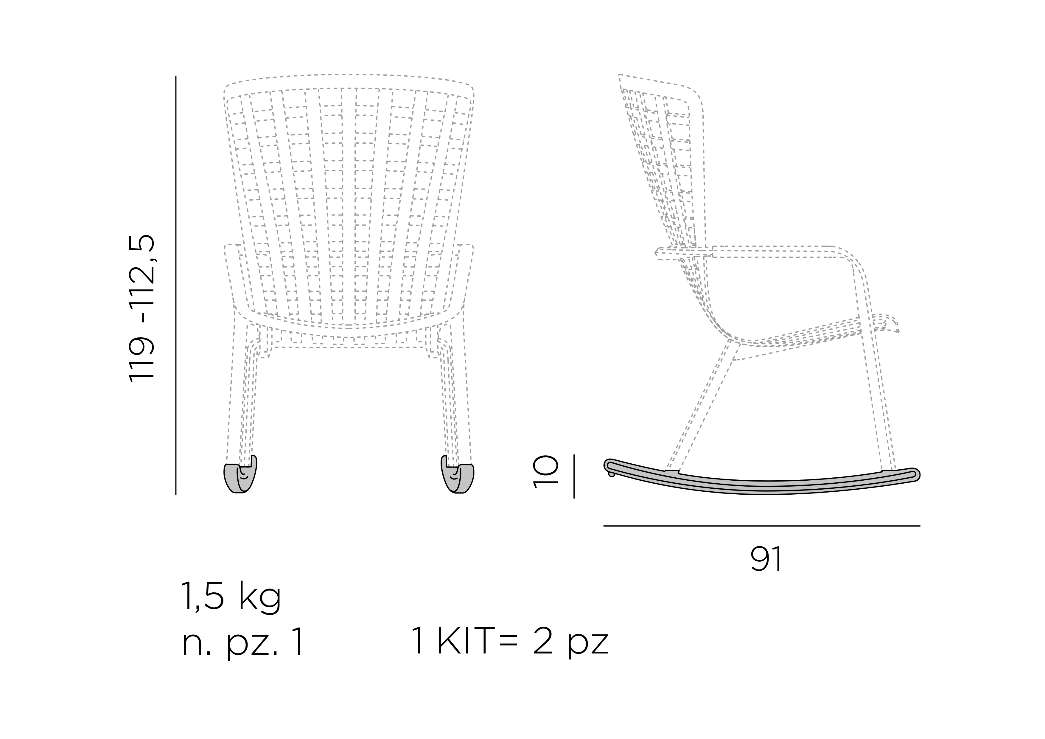 Nardi Schaukelaufsatz Folio tabacco  - Schaukelaufsatz für Armlehnsessel Folio