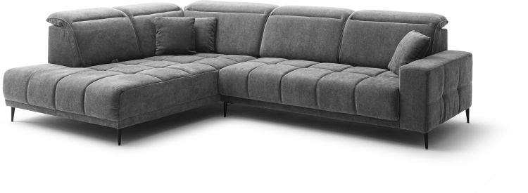 Wohnlandschaft Livorno Umbauecke rechts Stoff grau 317 x 230 cm