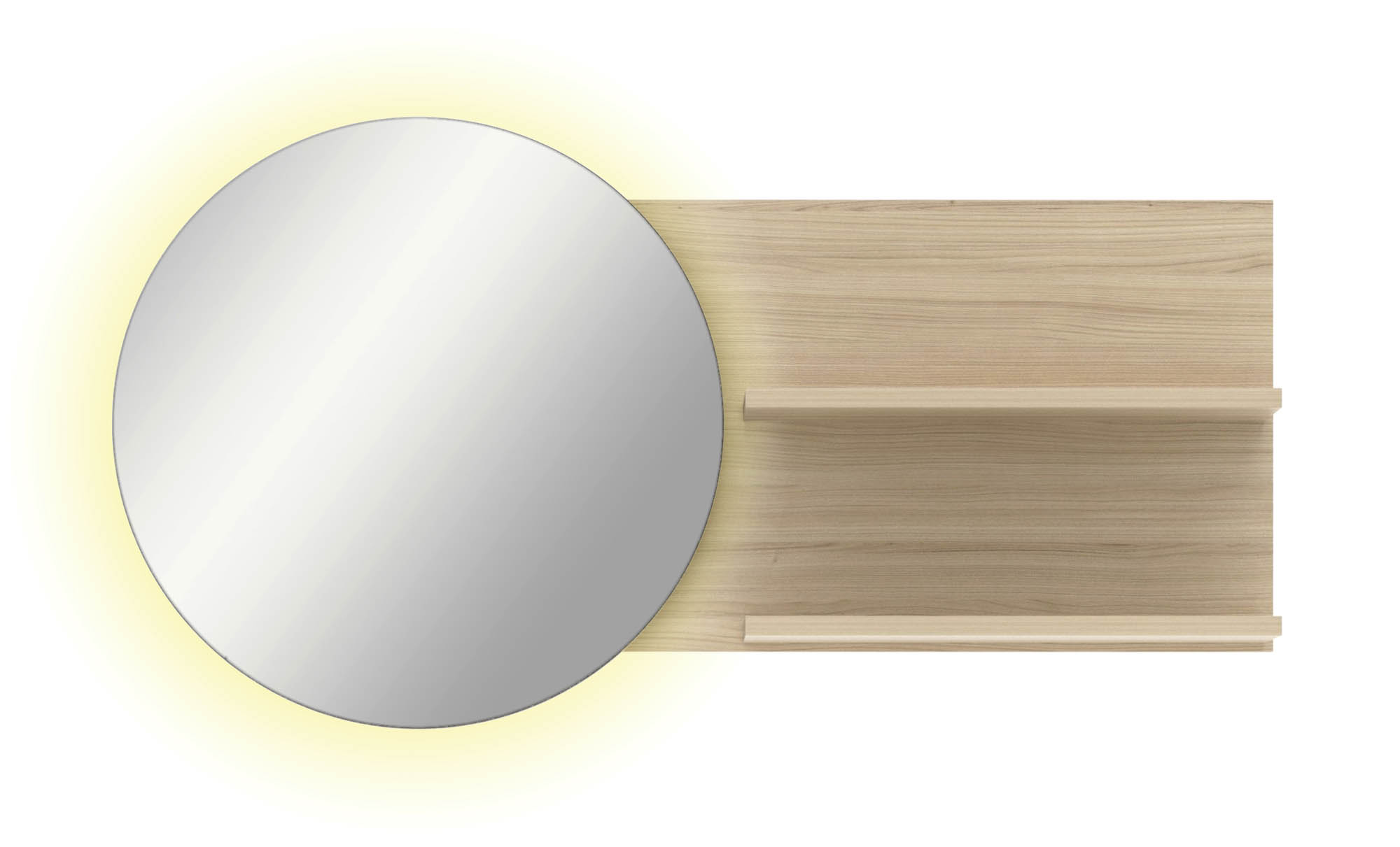 Spiegel basalt supermatt - Innostyle Piacenza - mit 2 Fachböden - inkl. LED-Beleuchtung