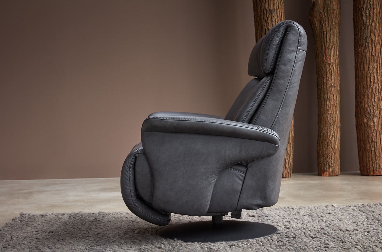 Himolla Relax-Sessel EASY SWING - echt Leder 24 Longru Zinn - Ausführung L