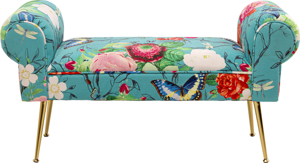 Bank blau - 100 cm - KARE Wing Flower Fever Blau