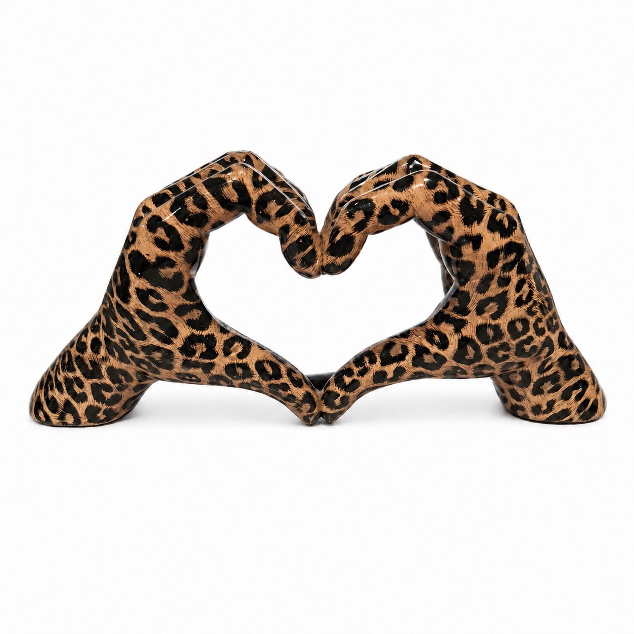 Dekoobjekt Herz (Hände)  - Leopard