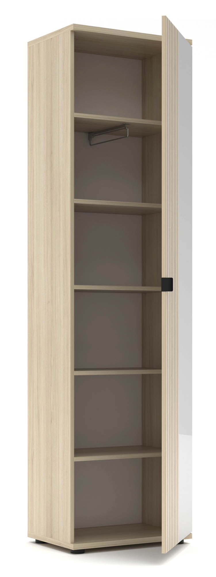 Garderobenschrank basalt supermatt - Innostyle Piacenza - mit Softclose und Selbsteinzug - mit 1 Spiegeltür re/li montierbar