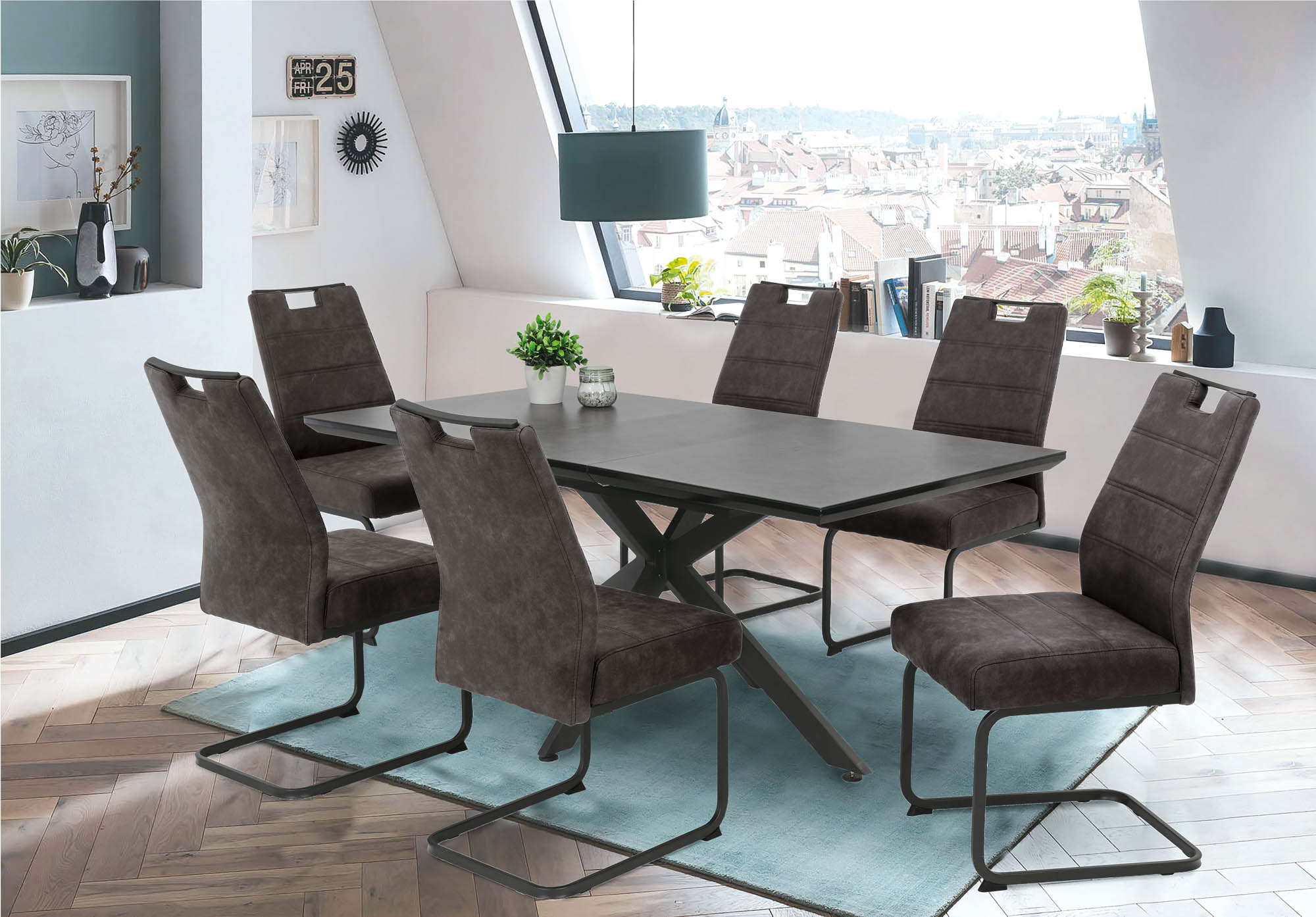 Hela Schwingstuhl Kerstin S Stoff vintage schlamm