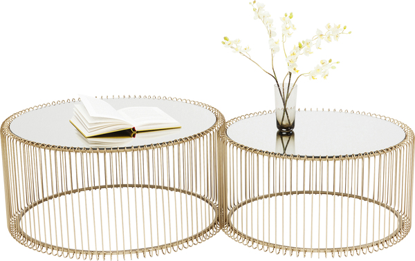 Couchtisch 2er Set gold - KARE Wire Brass (2/Set)