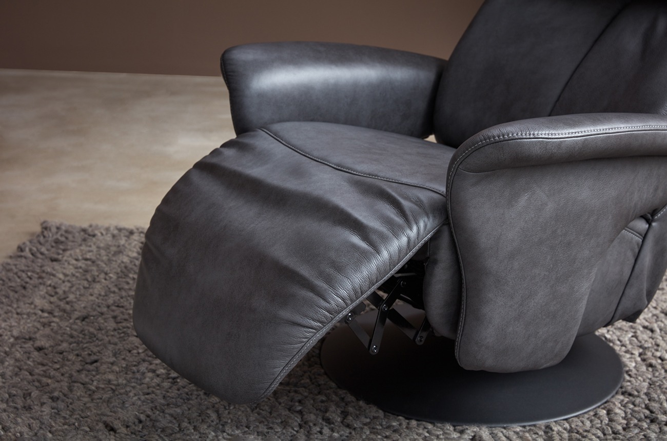 Himolla Relax-Sessel EASY SWING - echt Leder 24 Longru Zinn - Ausführung L