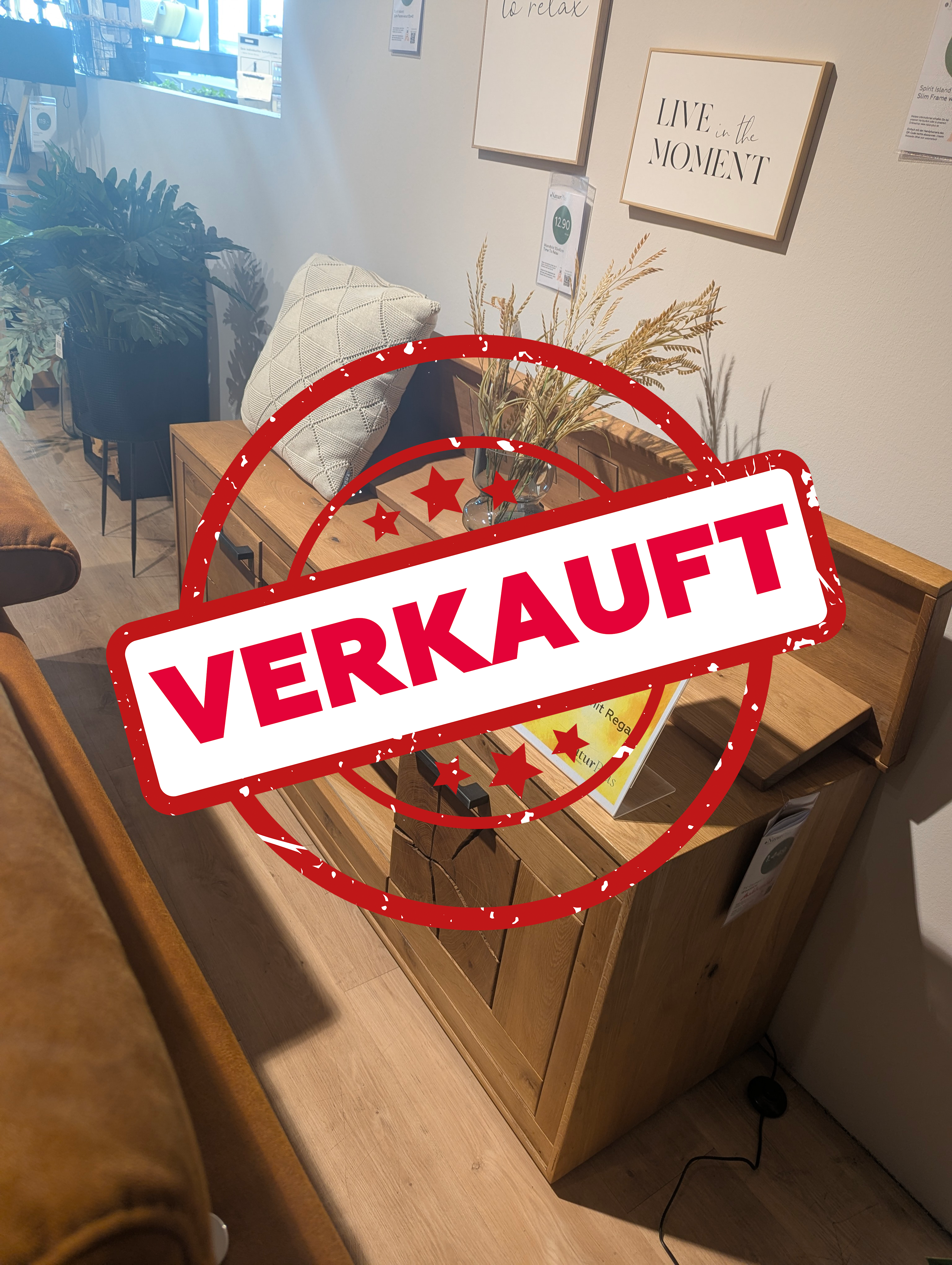 VERKAUFT - TV-Element II Woodlane  Wildeiche natur geölt 150 x 62 cm - AUSSTELLUNGSSTÜCK