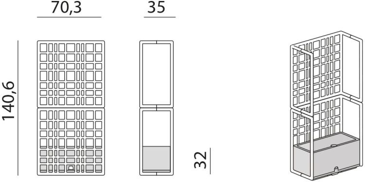 Nardi Raumtrenner Sipario 2 braun 70,3x140,6 cm 