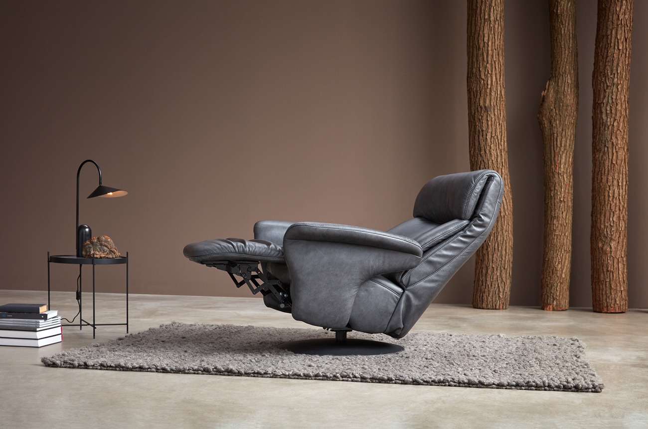 Himolla Relax-Sessel EASY SWING - echt Leder 24 Longru Zinn - Ausführung L