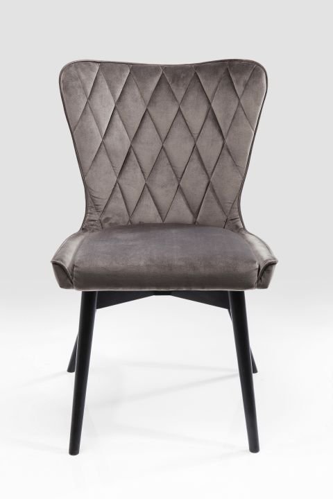 KARE Stuhl Black Marshall Velvet Black Grau Schwarz, Grau 91,00cm