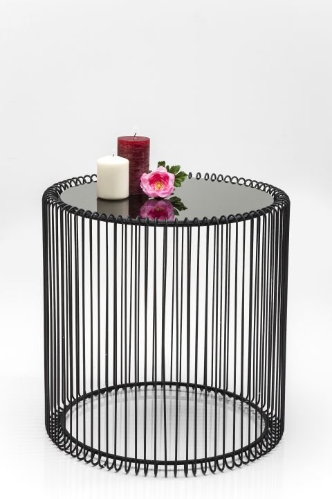 Couchtisch 2er Set schwarz - Ø 44 cm - KARE Wire Schwarz (2/Set)