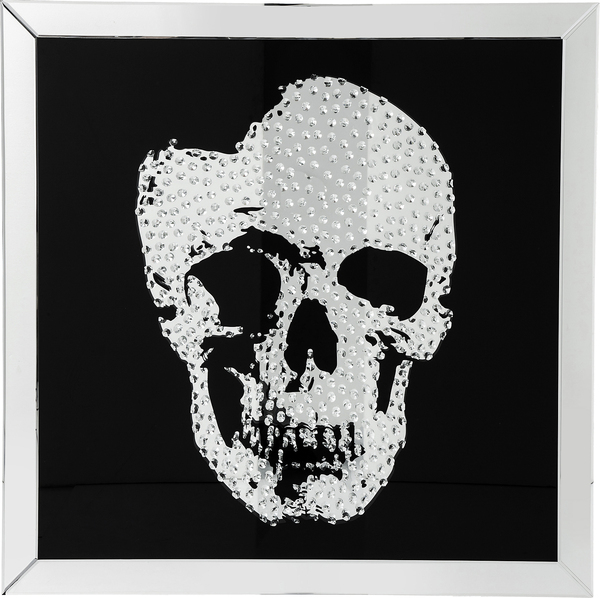 Bild schwarz - 100 x 100 cm - KARE Frame Mirror Skull