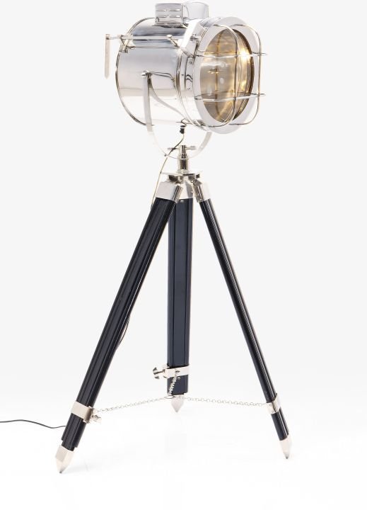 KARE Stehleuchte Chrom / Holz dunkel - Metropolis Spot