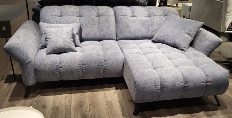 Steinpol Wohnlandschaft Coast Stoff Ottomane rechts blau 244 x 173 cm