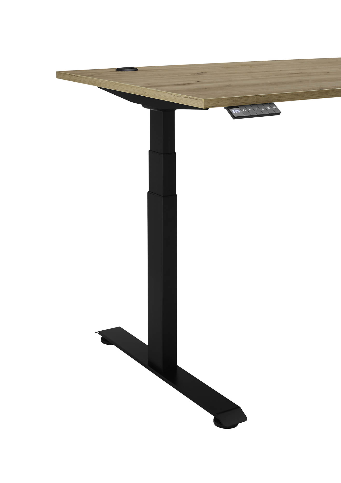 Schreibtisch elektrisch höhenverstellbar Artisan Eiche Metallgestell schwarz - ca. 160 x 74-117 x 77 cm - Bega Consult Bethany