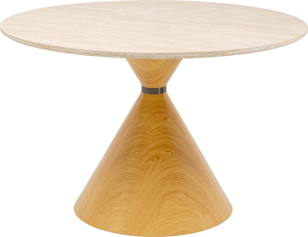 Tisch natur - Ø120 cm - KARE Cono Travertin Eiche