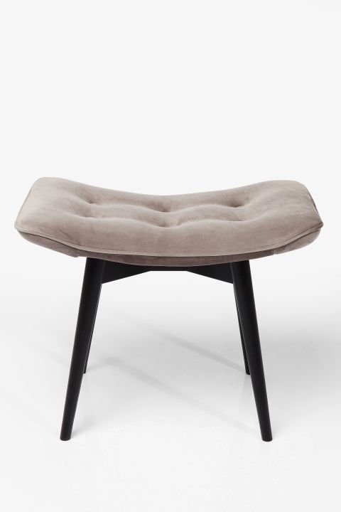 KARE Hocker Black Vicky Velvet Grau Grau 48,00cm